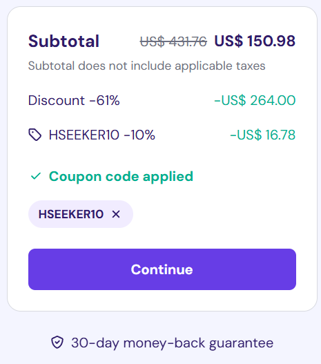 Hostinger Coupon Applied